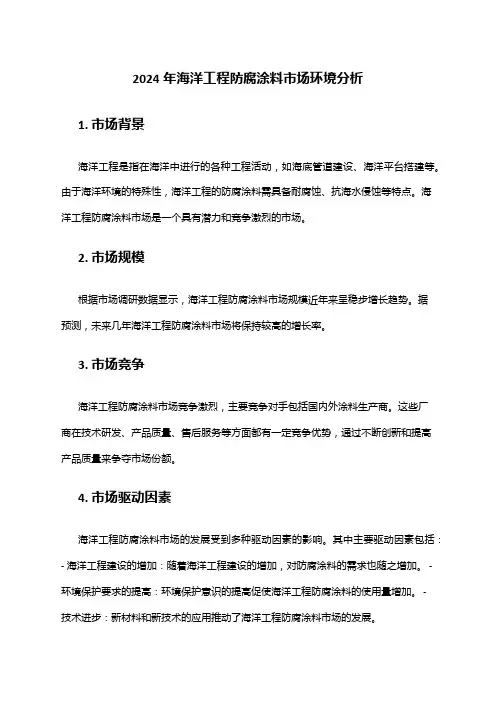 2024年海洋工程防腐涂料市场环境分析