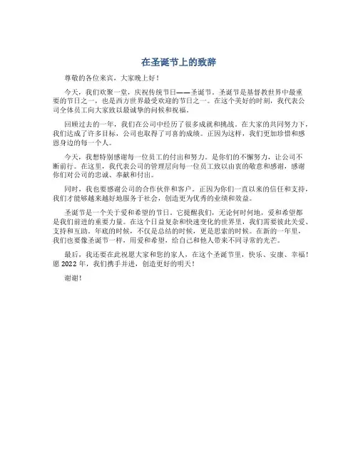在圣诞节上的致辞