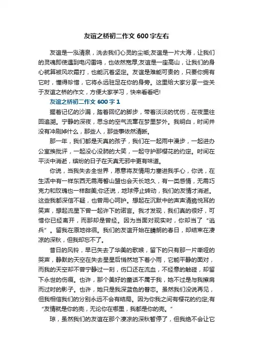 友谊之桥初二作文600字左右