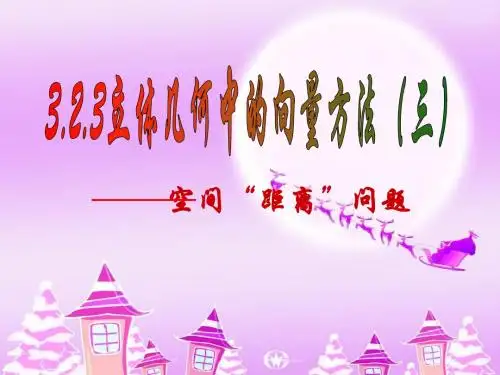 立体几何中的向量方法(距离问题)