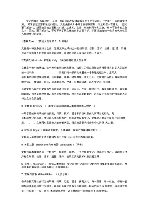文化的定义