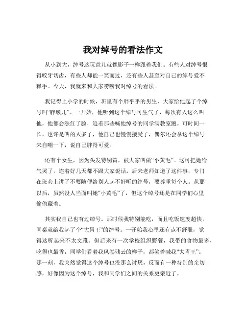 我对绰号的看法作文