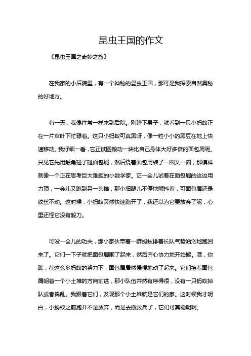 昆虫王国的作文