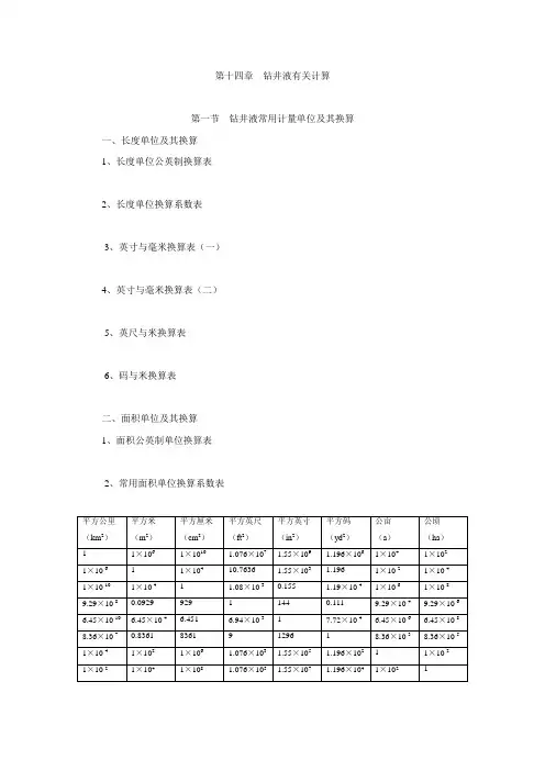 钻井液有关计算