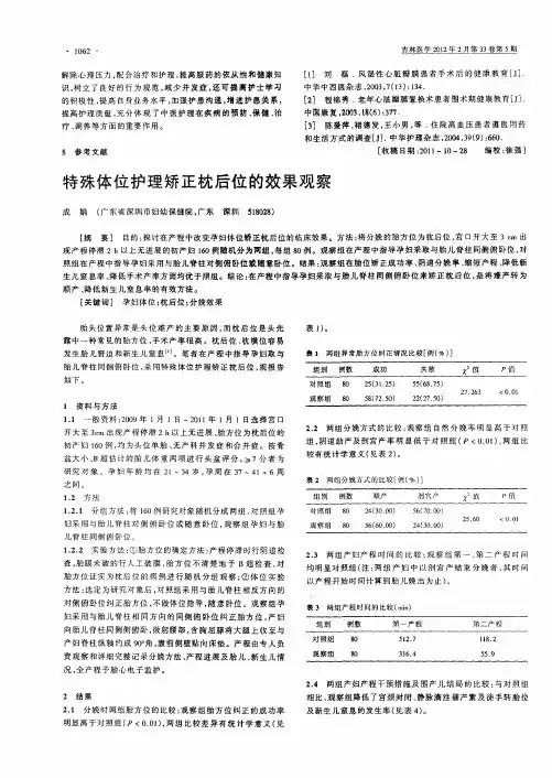 特殊体位护理矫正枕后位的效果观察