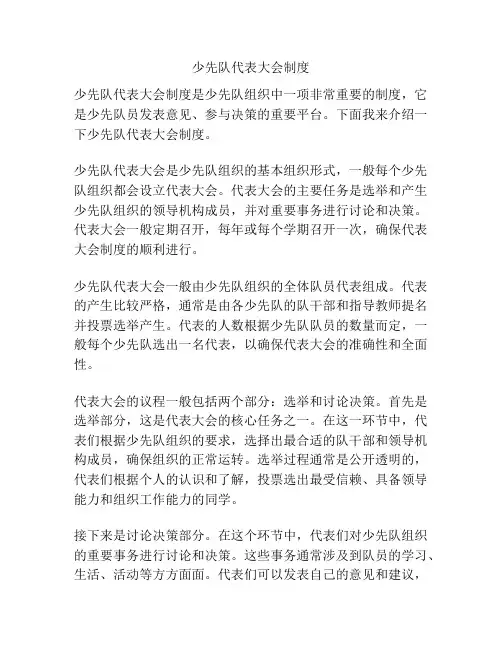 少先队代表大会制度