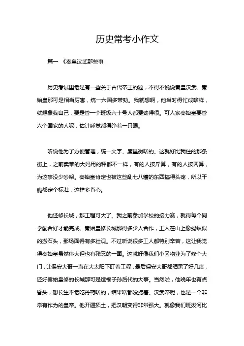 历史常考小作文