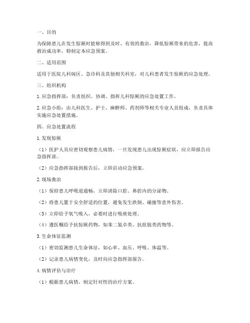 儿科惊厥的应急预案