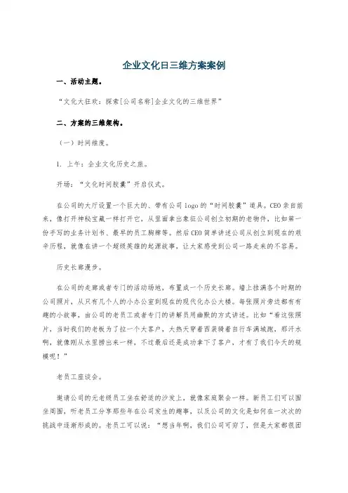 企业文化日三维方案案例