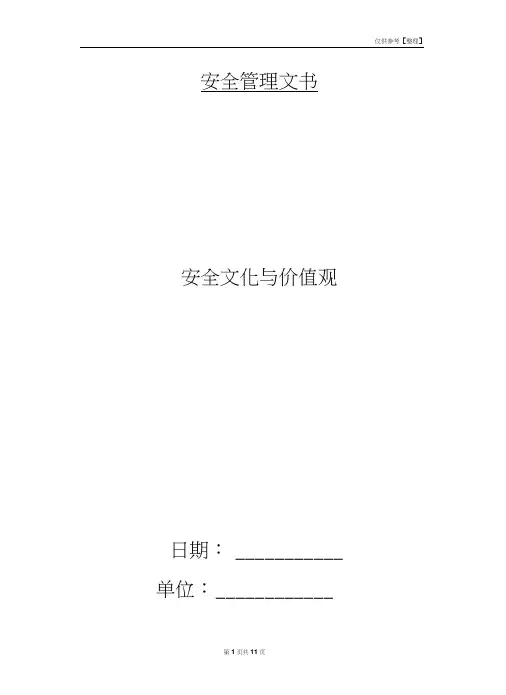 安全文化与价值观