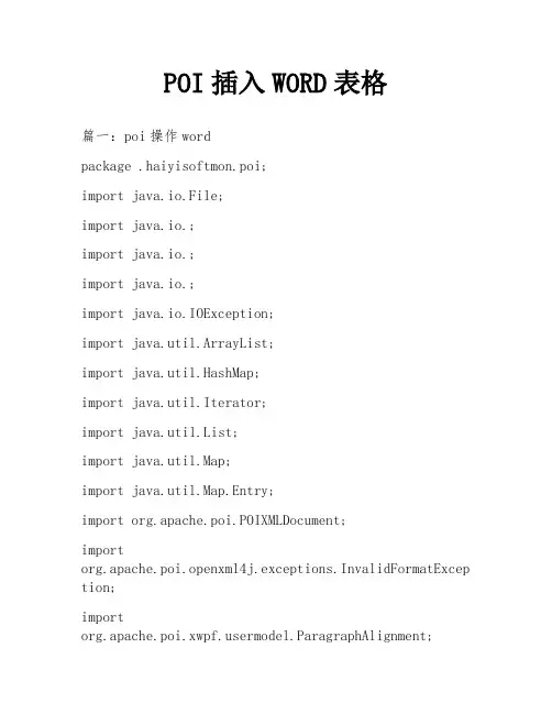 POI插入WORD表格