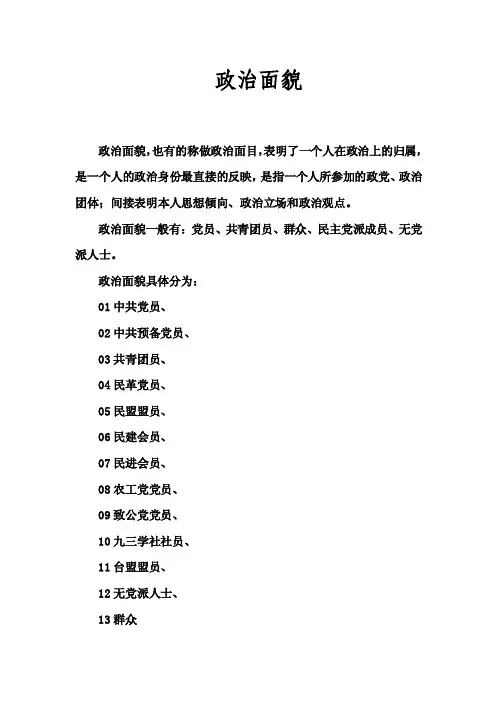 简历上政治面貌该填什么【精选文档】