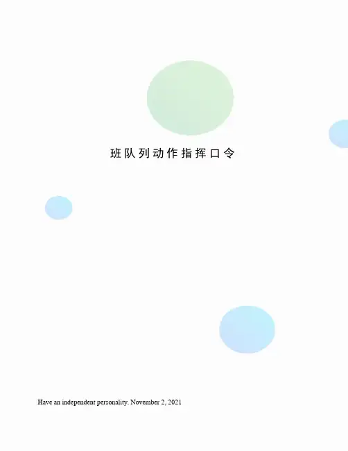 班队列动作指挥口令
