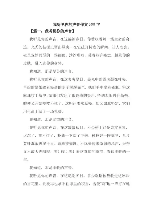 我听见你的声音作文500字