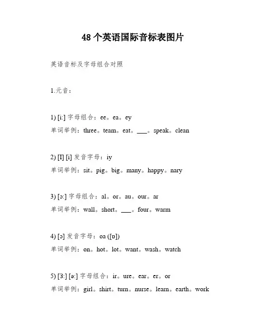 48个英语国际音标表图片