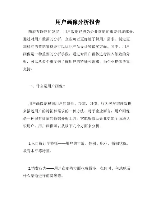用户画像分析报告