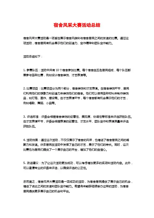 宿舍风采大赛活动总结 (2)