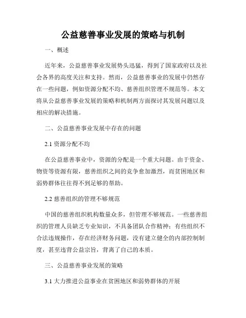 公益慈善事业发展的策略与机制