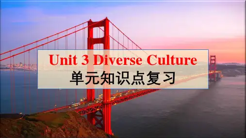 Unit3 Diverse Culture单元知识点复习(课件)高一英语(人教版2019必修第三册)