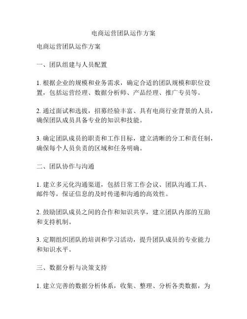 电商运营团队运作方案