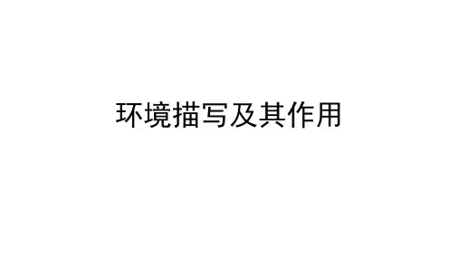 环境描写及其作用