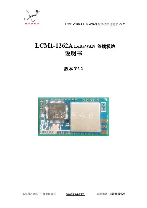 LCM1-1262A LoRaWAN 终端模块说明书