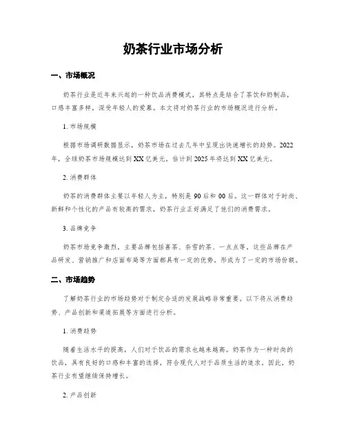 奶茶行业市场分析