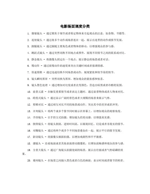 电影场面调度分类