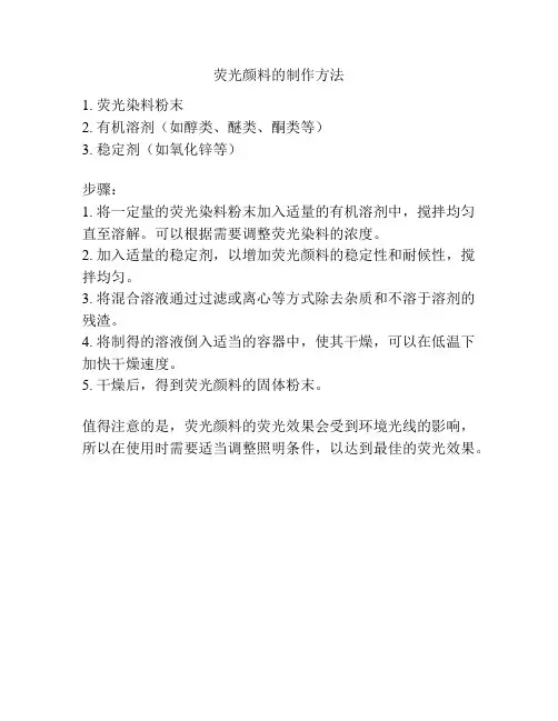 荧光颜料的制作方法