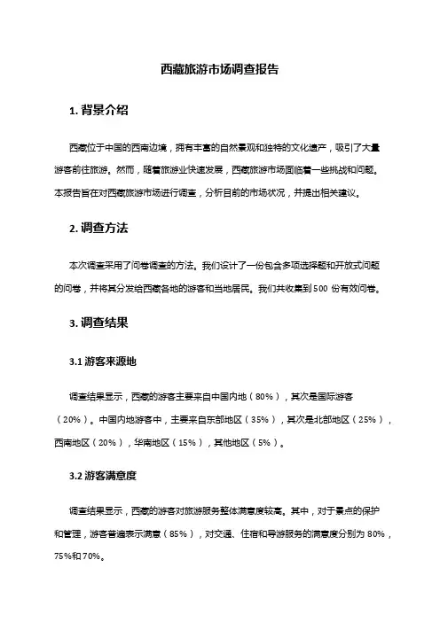 2024年西藏旅游市场调查报告