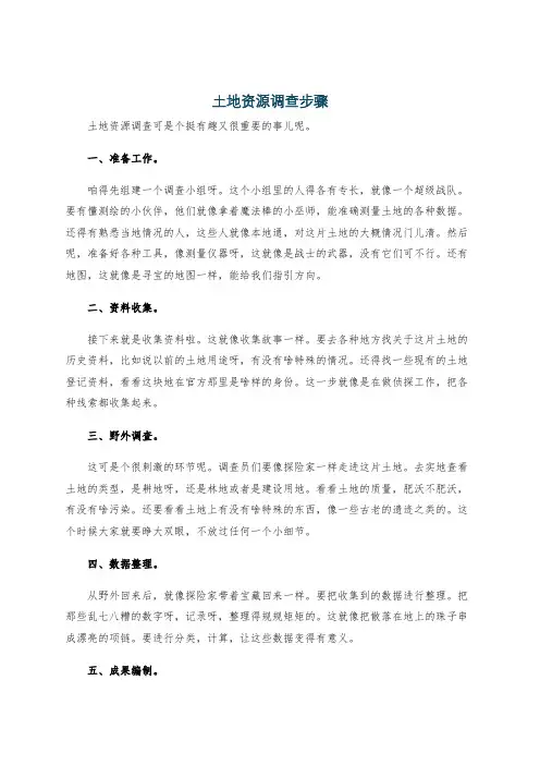 土地资源调查步骤