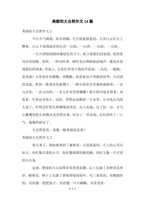 美丽的大自然作文14篇