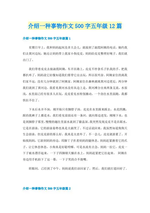 介绍一种事物作文500字五年级12篇