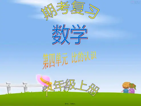 (北师大版)六年级上册数学-第四单元-比的认识-常考题型练习
