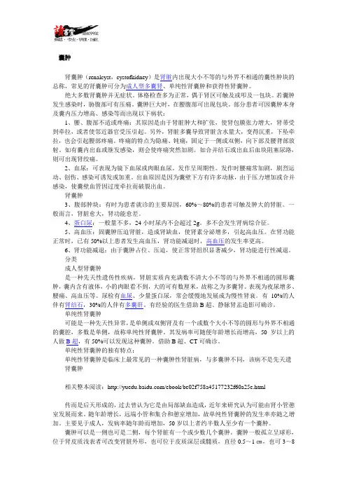 【男性性健康疾病常识】 囊肿1