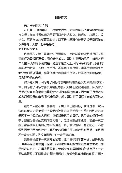 关于目标作文15篇