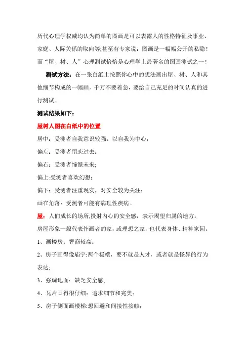 绘画心理学  人树屋测验