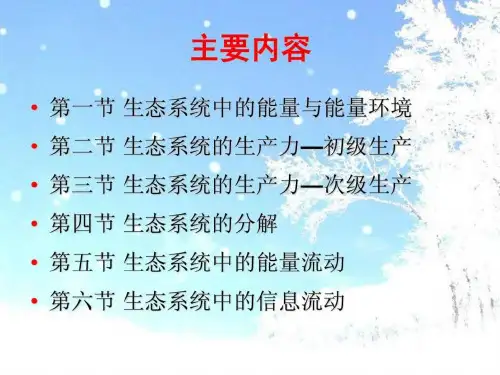 生态系统的能量流动与信息流ppt课件
