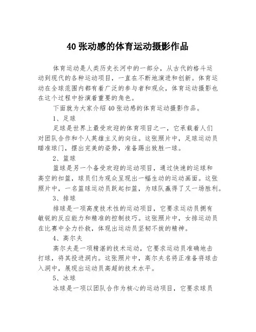 40张动感的体育运动摄影作品