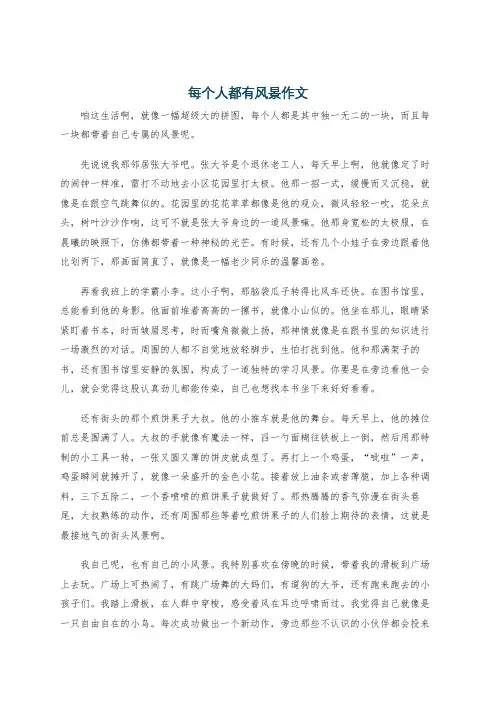 每个人都有风景作文