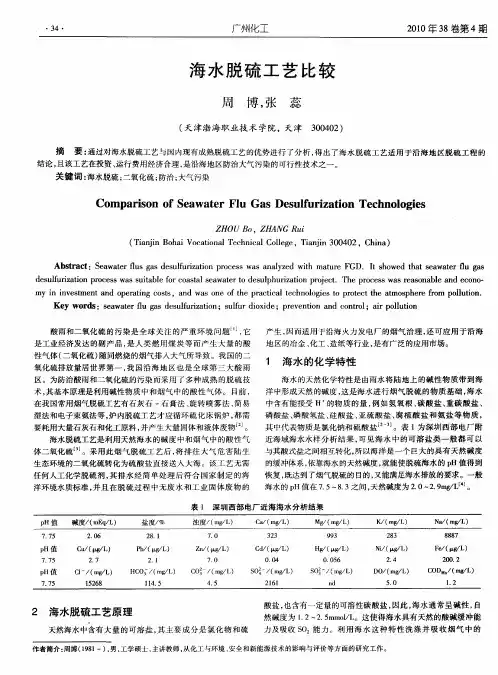 海水脱硫工艺比较