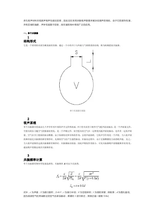 多种共振吸声结构的吸声机理介绍