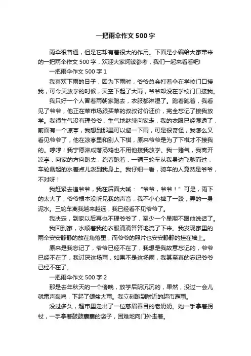 一把雨伞作文500字