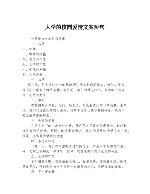 大学的校园爱情文案短句
