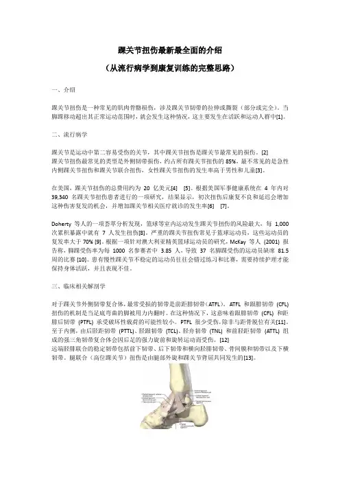 踝关节扭伤最新最全面的介绍