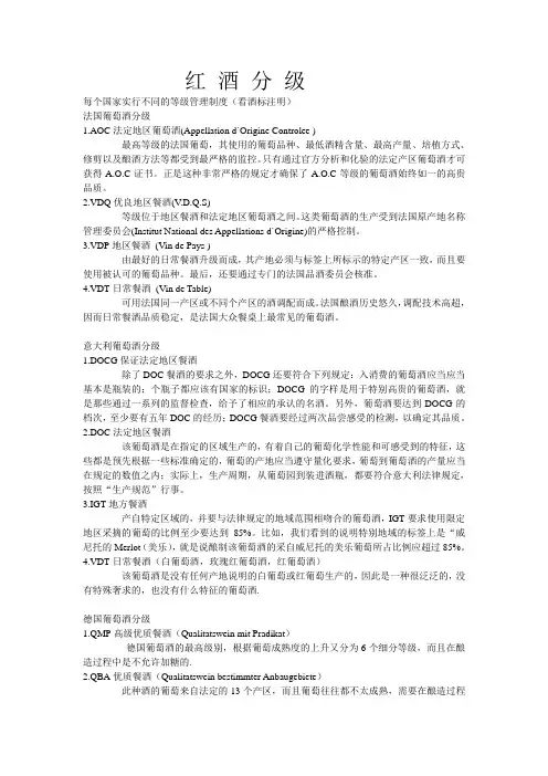 红 酒 分 级