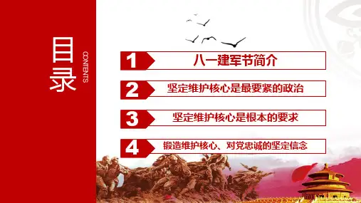 八一建军节党政通用动态ppt模板课件