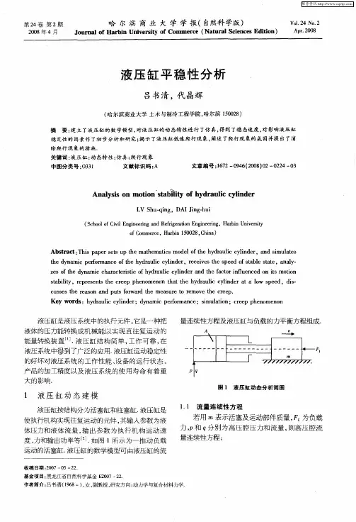 液压缸平稳性分析