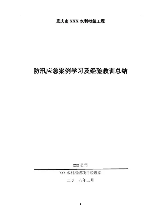 防汛应急案例学习及经验教训总结