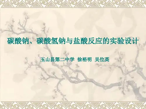 课件：碳酸钠、碳酸氢钠与盐酸反应的实验设计